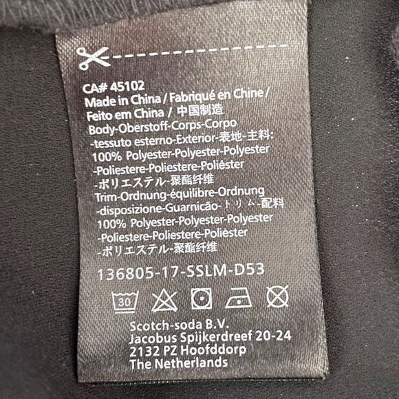 Scotch and Soda Maison Scotch Black Blouse Eyelet Trim Size 2 - Picture 3 of 6